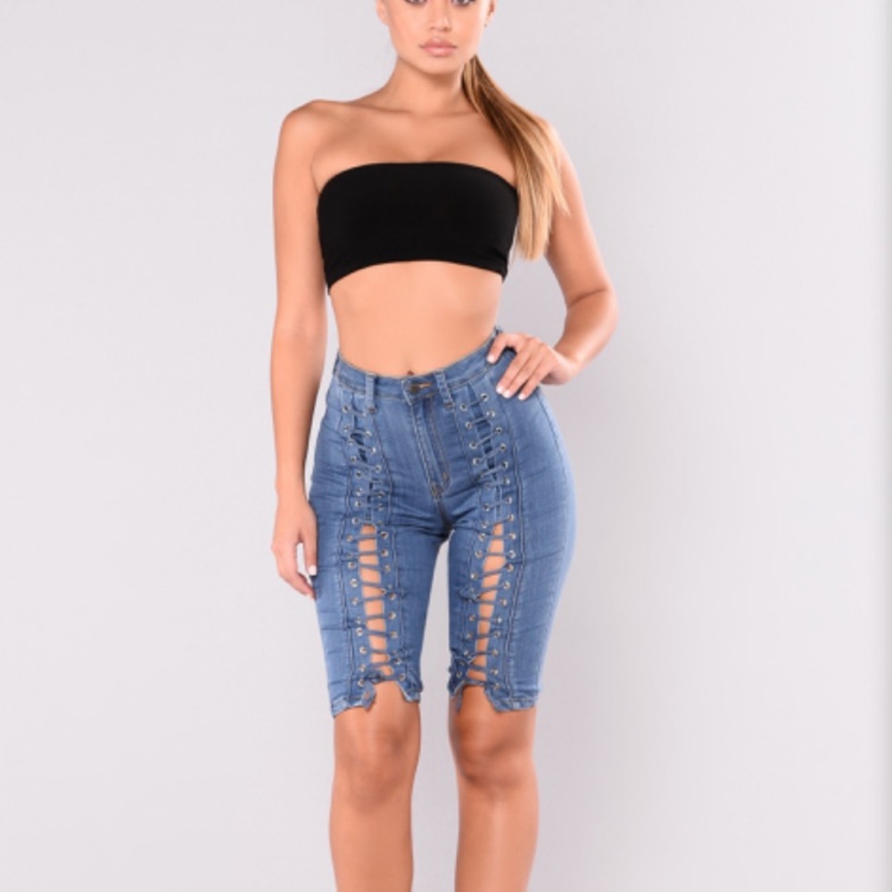 Fashion Nova Lace Up Shorts